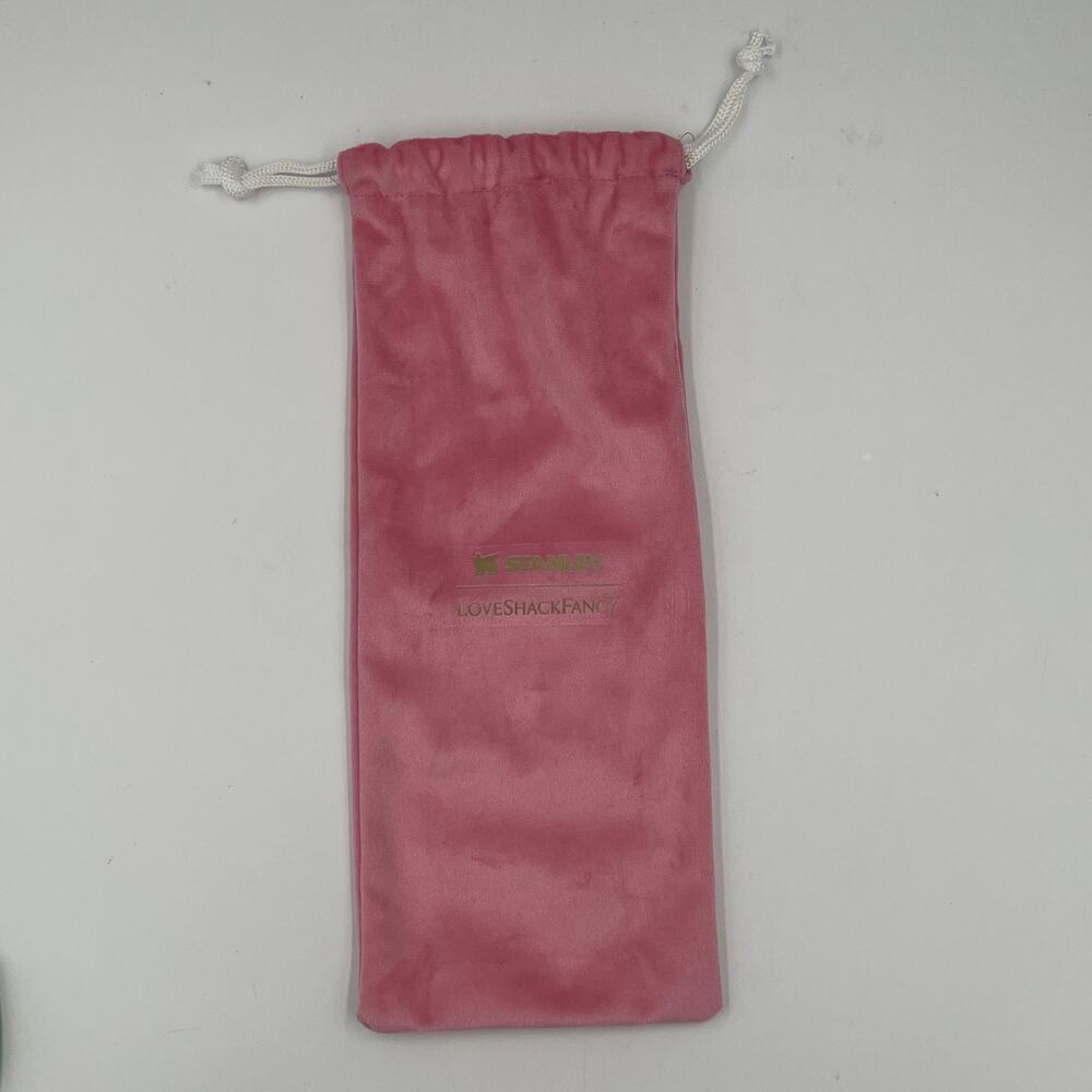 LoveShackFancy Velvet Rosa Beaux Pink Stanley Slim Bottle Pouch Dust Bag